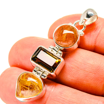 Rutilated Quartz Pendants handcrafted by Ana Silver Co - PD758502