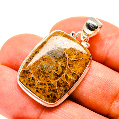 Ammonite Fossil Pendants handcrafted by Ana Silver Co - PD758504