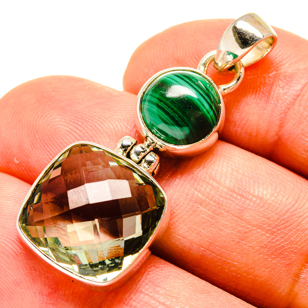 Green Amethyst Pendants handcrafted by Ana Silver Co - PD758516