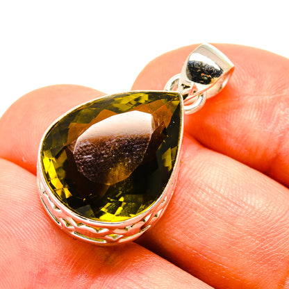 Olive Quartz Pendants handcrafted by Ana Silver Co - PD758525