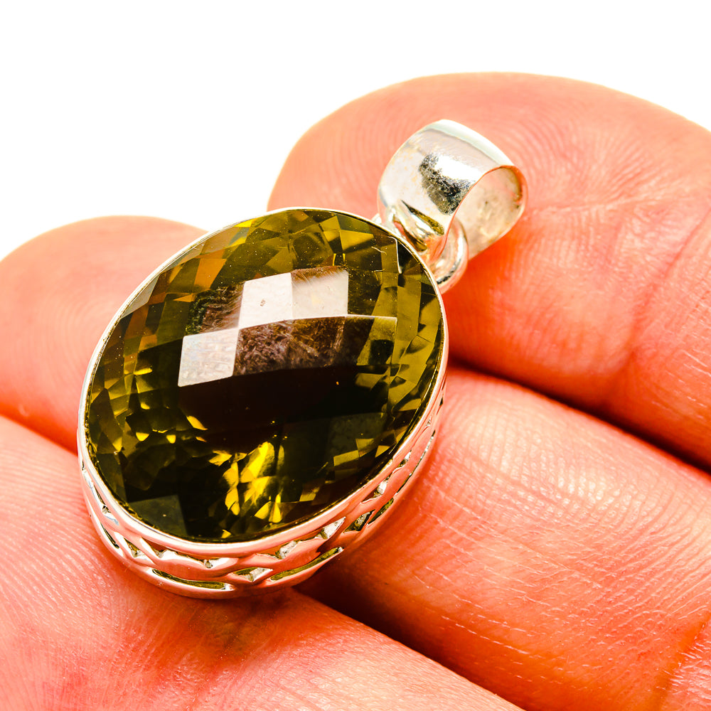 Olive Quartz Pendants handcrafted by Ana Silver Co - PD758528