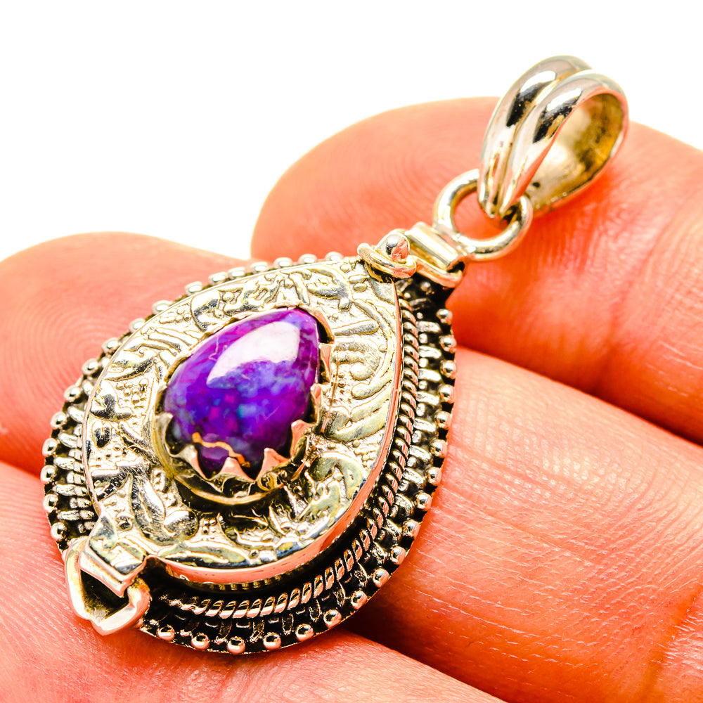 Purple Copper Composite Turquoise Pendants handcrafted by Ana Silver Co - PD758530