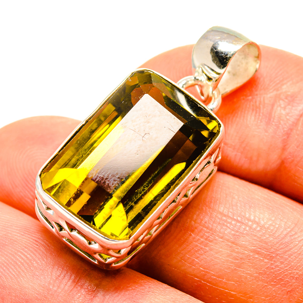 Olive Quartz Pendants handcrafted by Ana Silver Co - PD758532