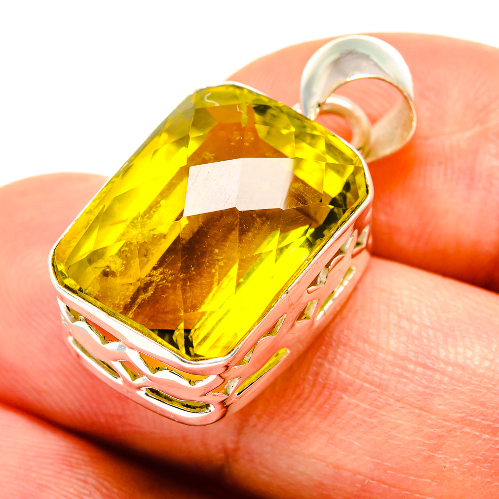 Lemon Quartz Pendants handcrafted by Ana Silver Co - PD758552