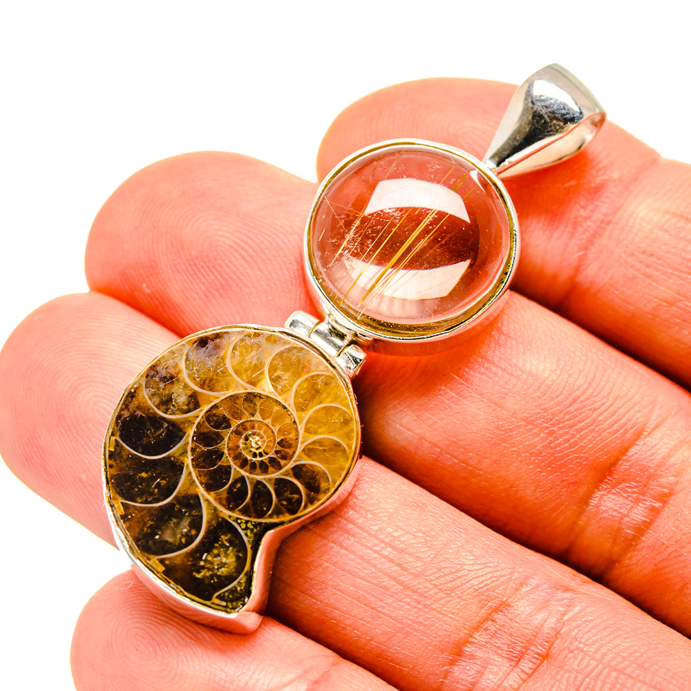 Ammonite Fossil Pendants handcrafted by Ana Silver Co - PD758562