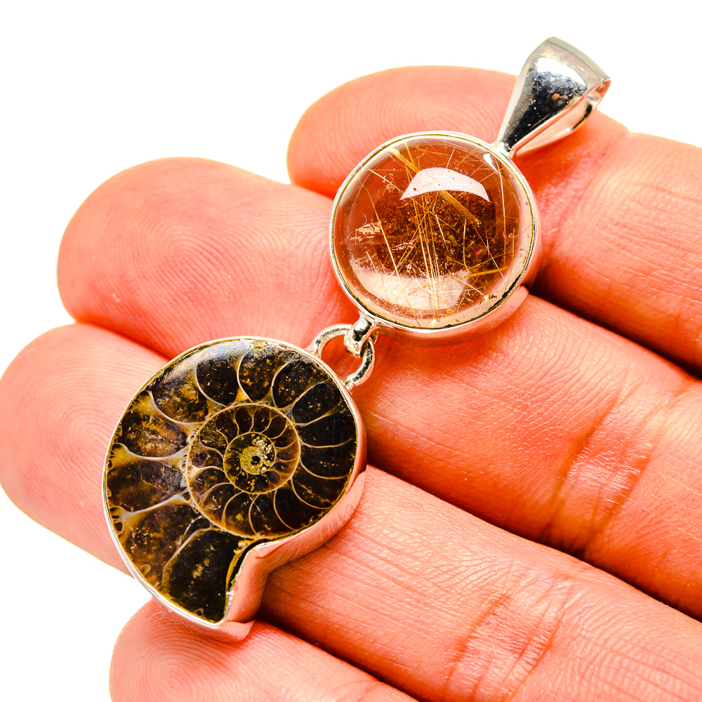 Ammonite Fossil Pendants handcrafted by Ana Silver Co - PD758564