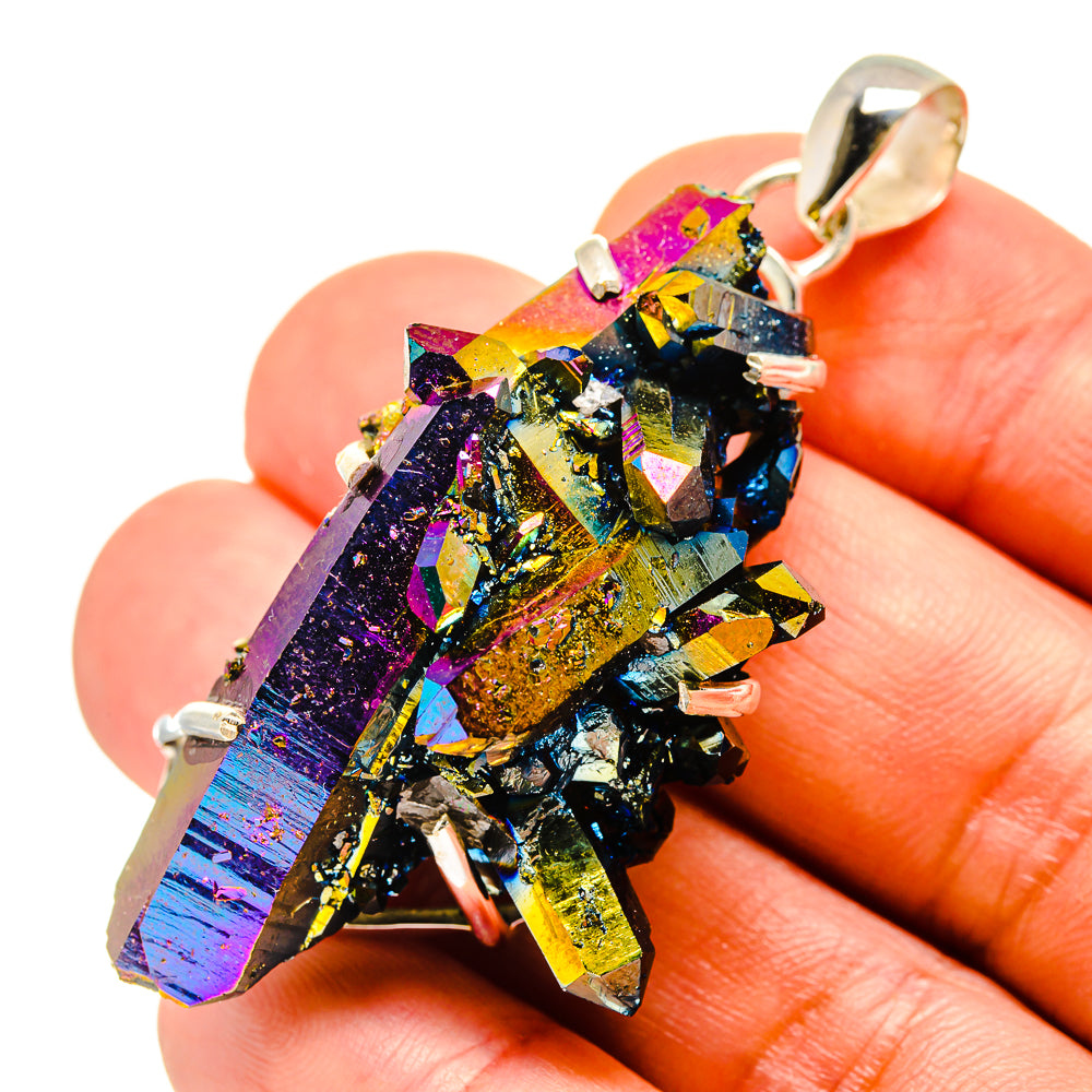 Titanium Sunshine Druzy Pendants handcrafted by Ana Silver Co - PD758579