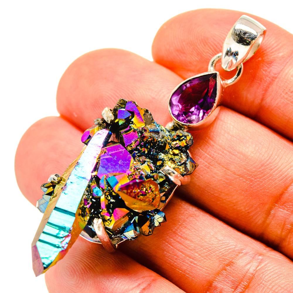 Titanium Sunshine Druzy Pendants handcrafted by Ana Silver Co - PD758580