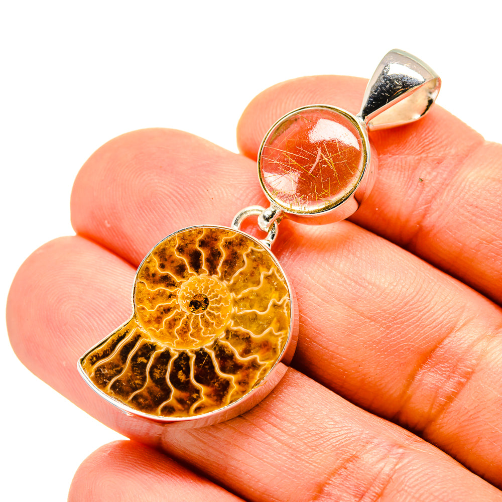 Ammonite Fossil Pendants handcrafted by Ana Silver Co - PD758582