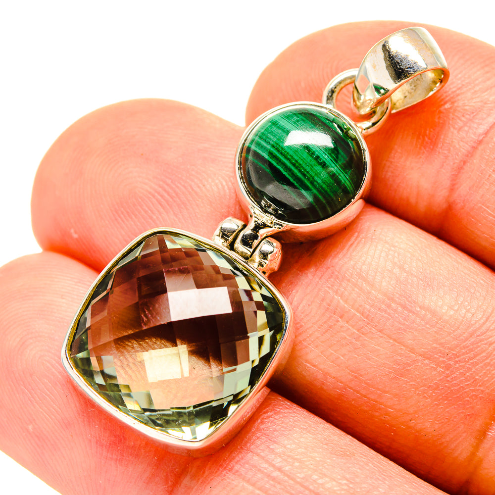 Green Amethyst Pendants handcrafted by Ana Silver Co - PD758586