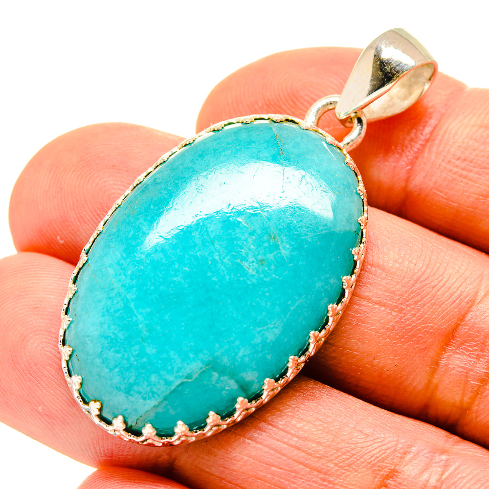 Peruvian Amazonite Pendants handcrafted by Ana Silver Co - PD758590