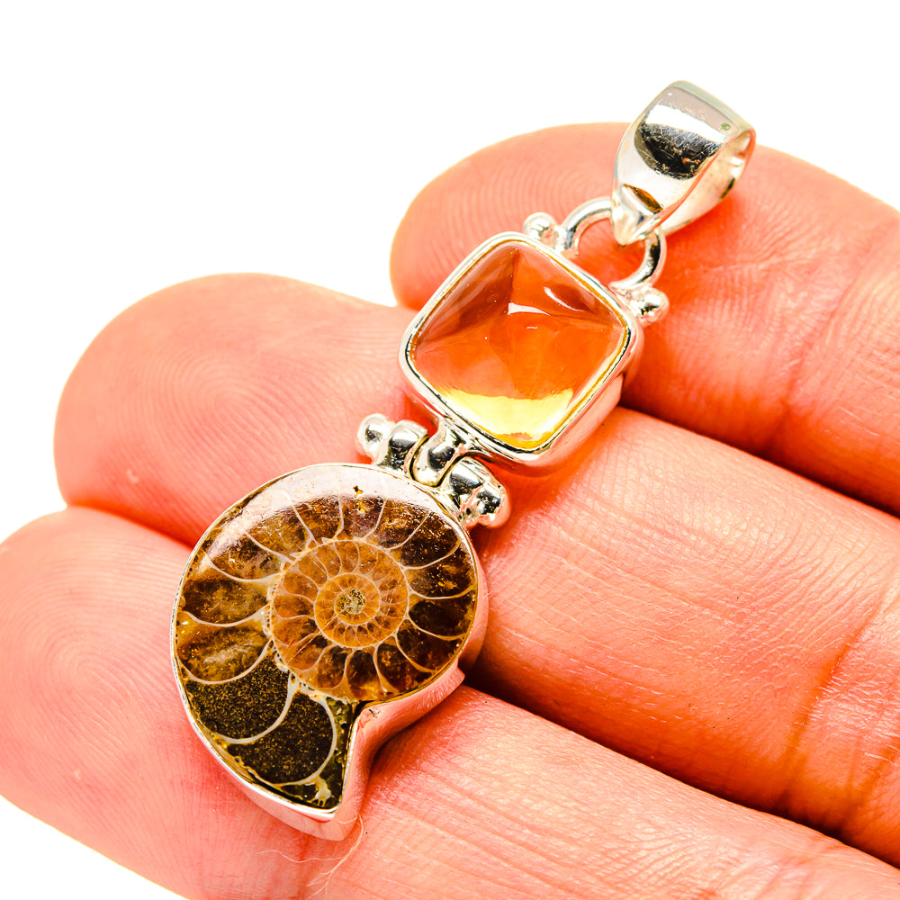 Ammonite Fossil Pendants handcrafted by Ana Silver Co - PD758593