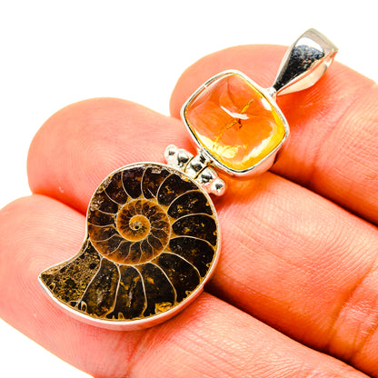 Ammonite Fossil Pendants handcrafted by Ana Silver Co - PD758594