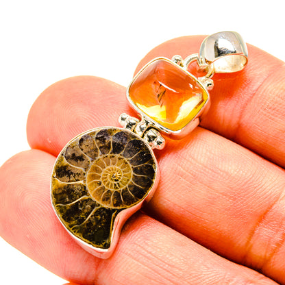 Ammonite Fossil Pendants handcrafted by Ana Silver Co - PD758600