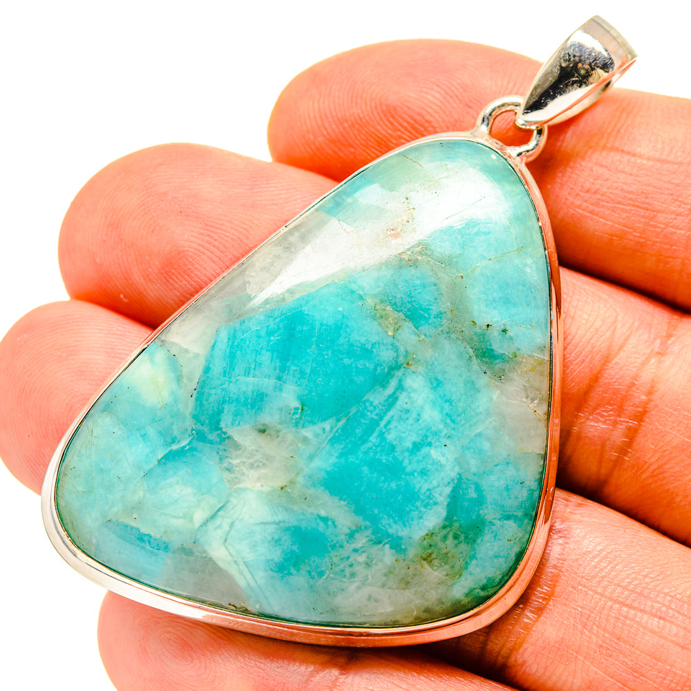 Peruvian Amazonite Pendants handcrafted by Ana Silver Co - PD758609