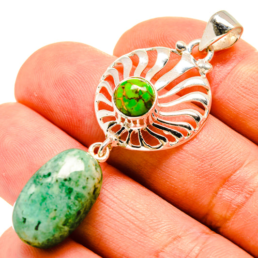 Australian Green Opal Pendants handcrafted by Ana Silver Co - PD758618