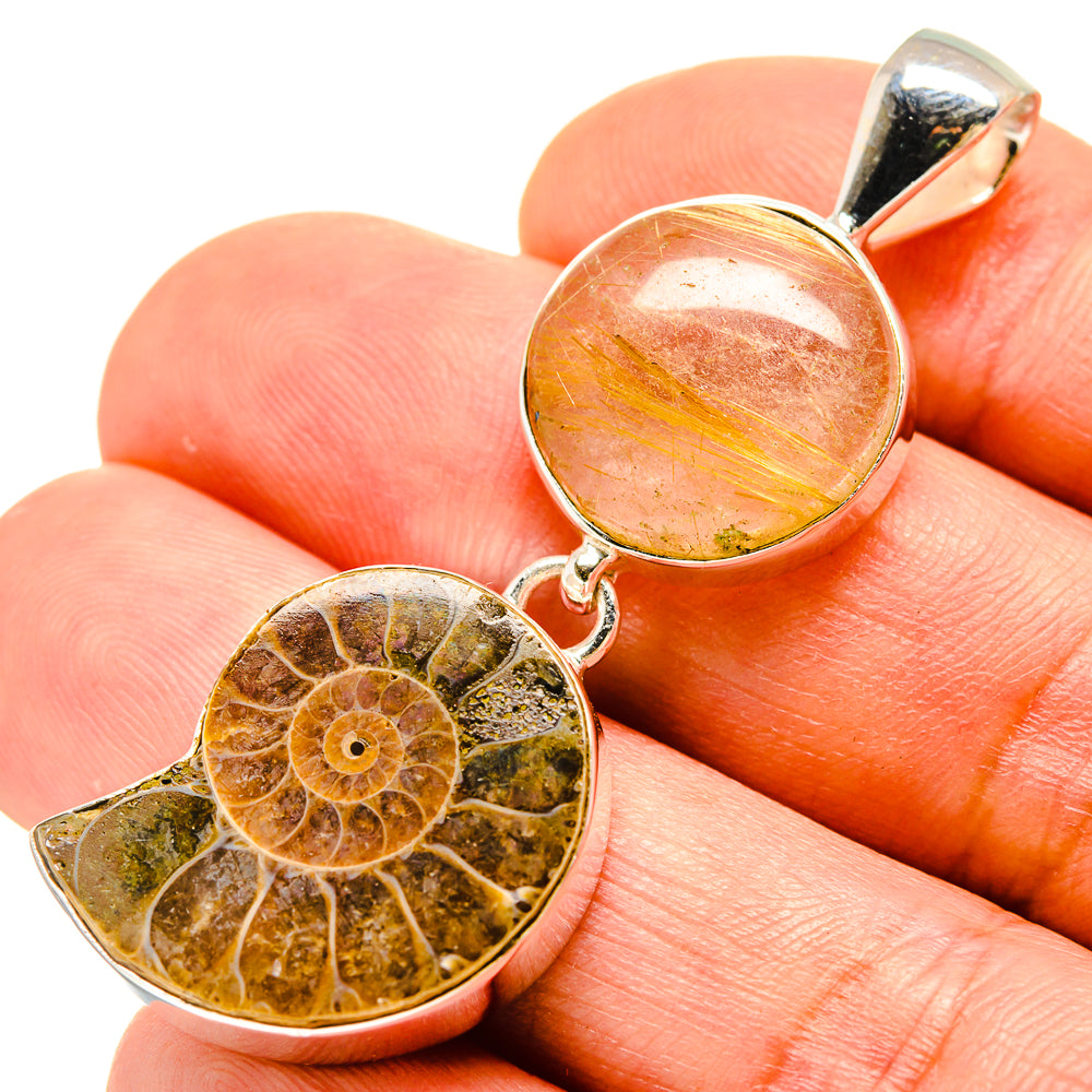 Ammonite Fossil Pendants handcrafted by Ana Silver Co - PD758621