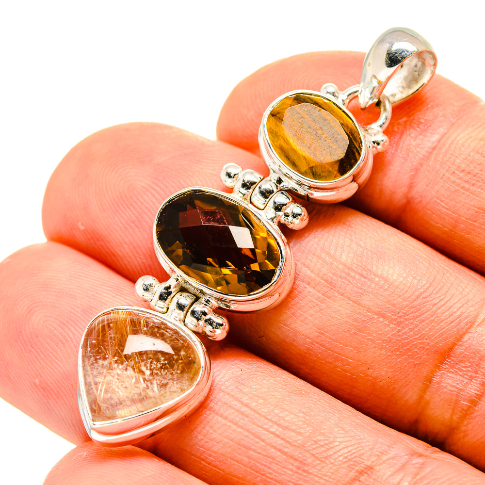 Rutilated Quartz Pendants handcrafted by Ana Silver Co - PD758626