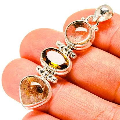 Rutilated Quartz Pendants handcrafted by Ana Silver Co - PD758627