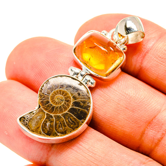 Ammonite Fossil Pendants handcrafted by Ana Silver Co - PD758639