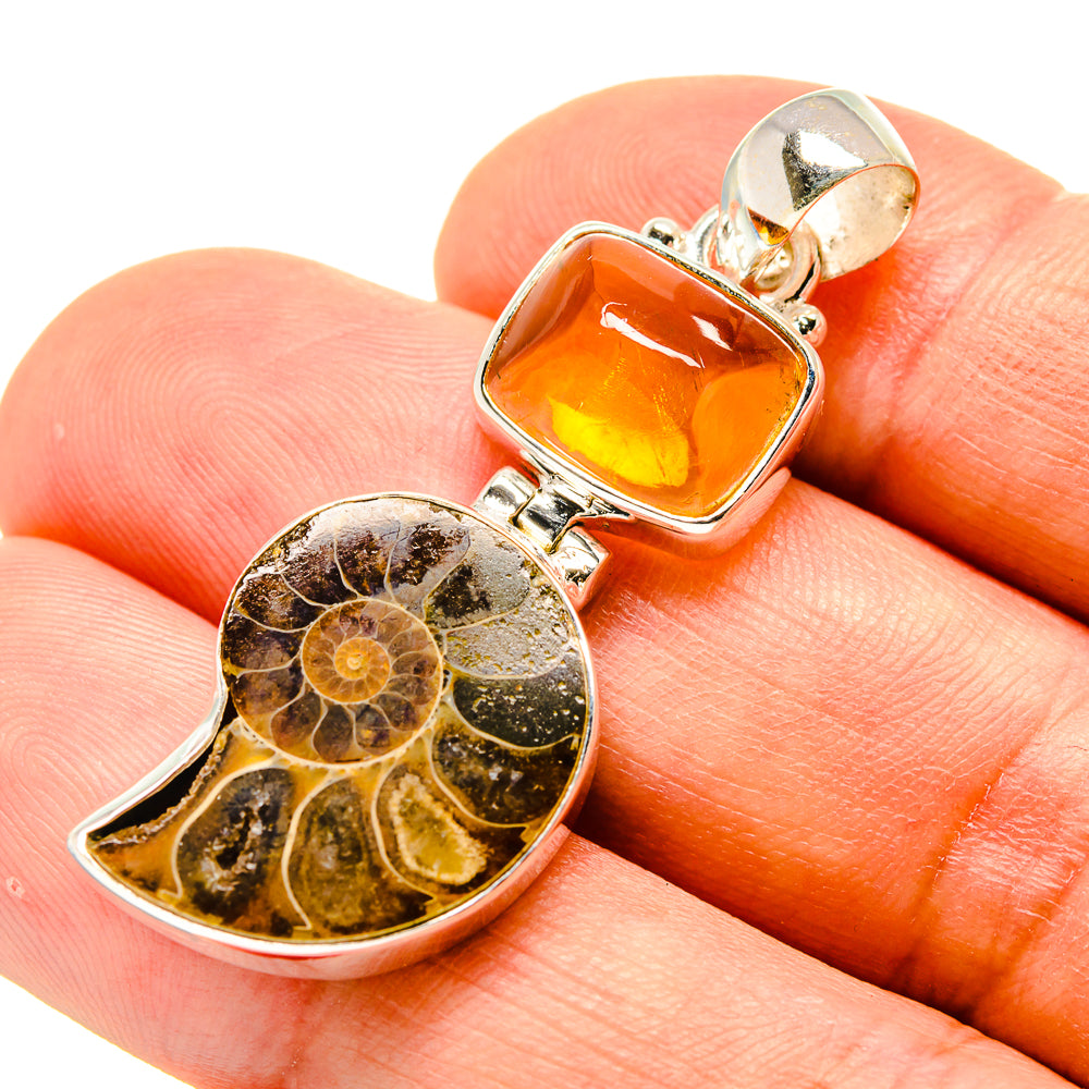 Ammonite Fossil Pendants handcrafted by Ana Silver Co - PD758640