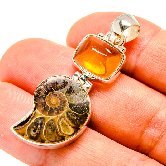 Ammonite Fossil Pendants handcrafted by Ana Silver Co - PD758640