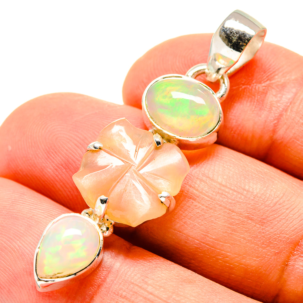 Peach Moonstone Pendants handcrafted by Ana Silver Co - PD758642