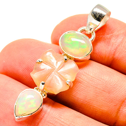 Peach Moonstone Pendants handcrafted by Ana Silver Co - PD758642