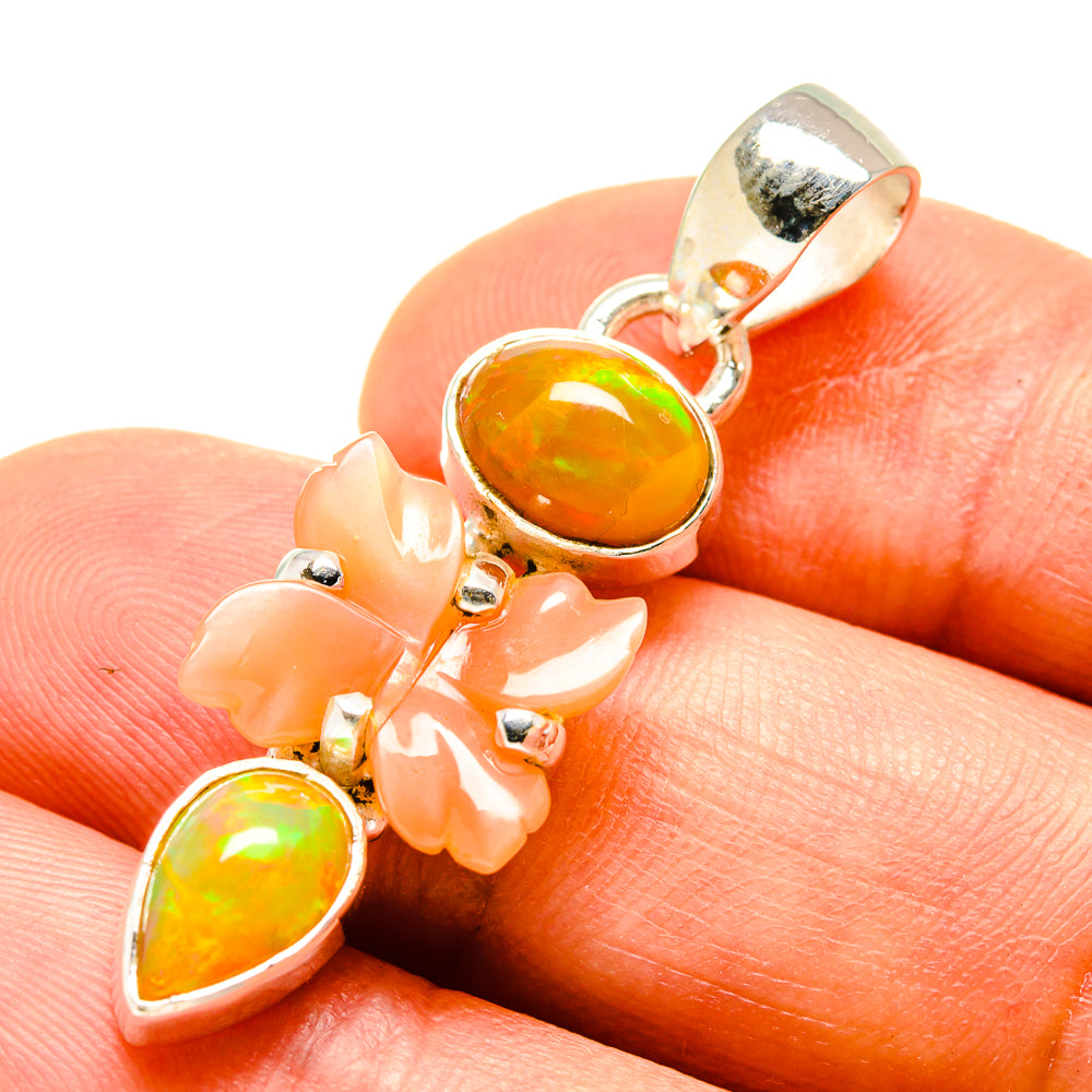 Peach Moonstone Pendants handcrafted by Ana Silver Co - PD758674