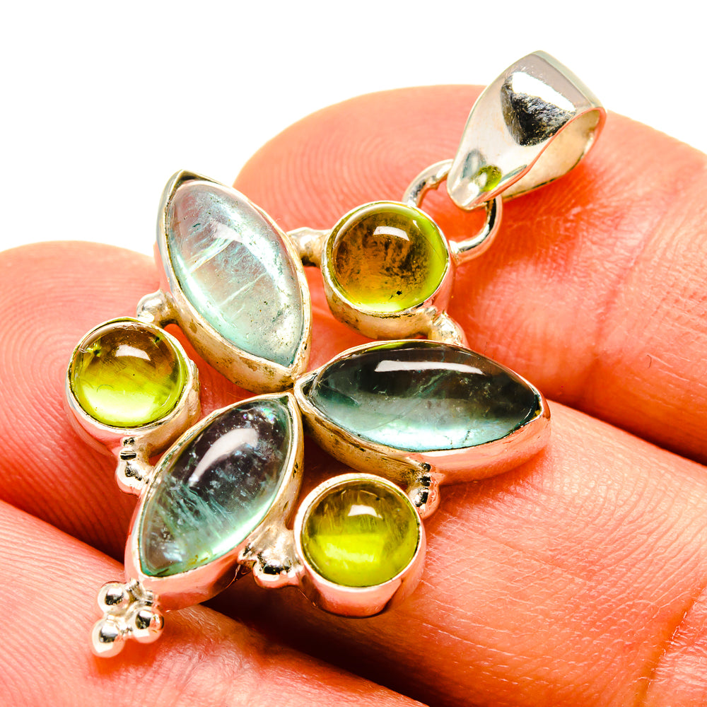 Blue Fluorite Pendants handcrafted by Ana Silver Co - PD758686