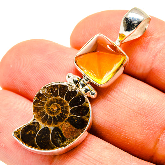 Ammonite Fossil Pendants handcrafted by Ana Silver Co - PD758697