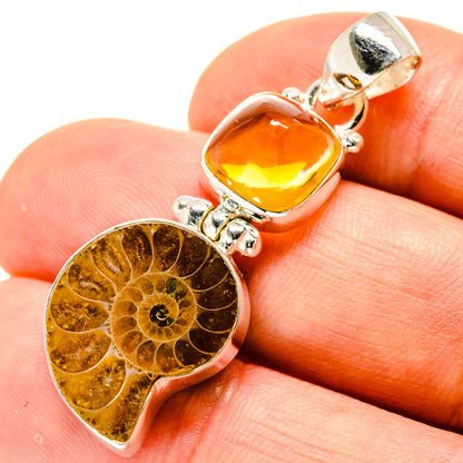 Ammonite Fossil Pendants handcrafted by Ana Silver Co - PD758698