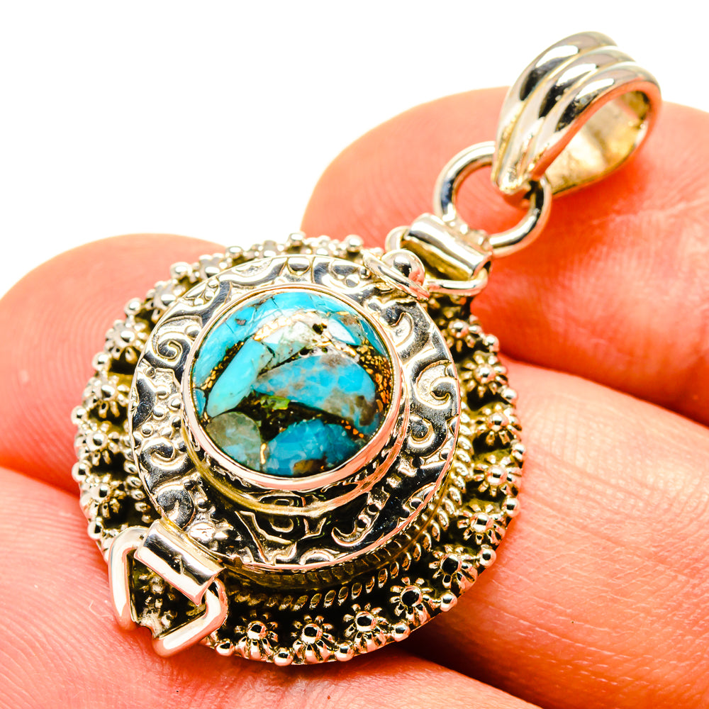 Blue Copper Composite Turquoise Pendants handcrafted by Ana Silver Co - PD758704