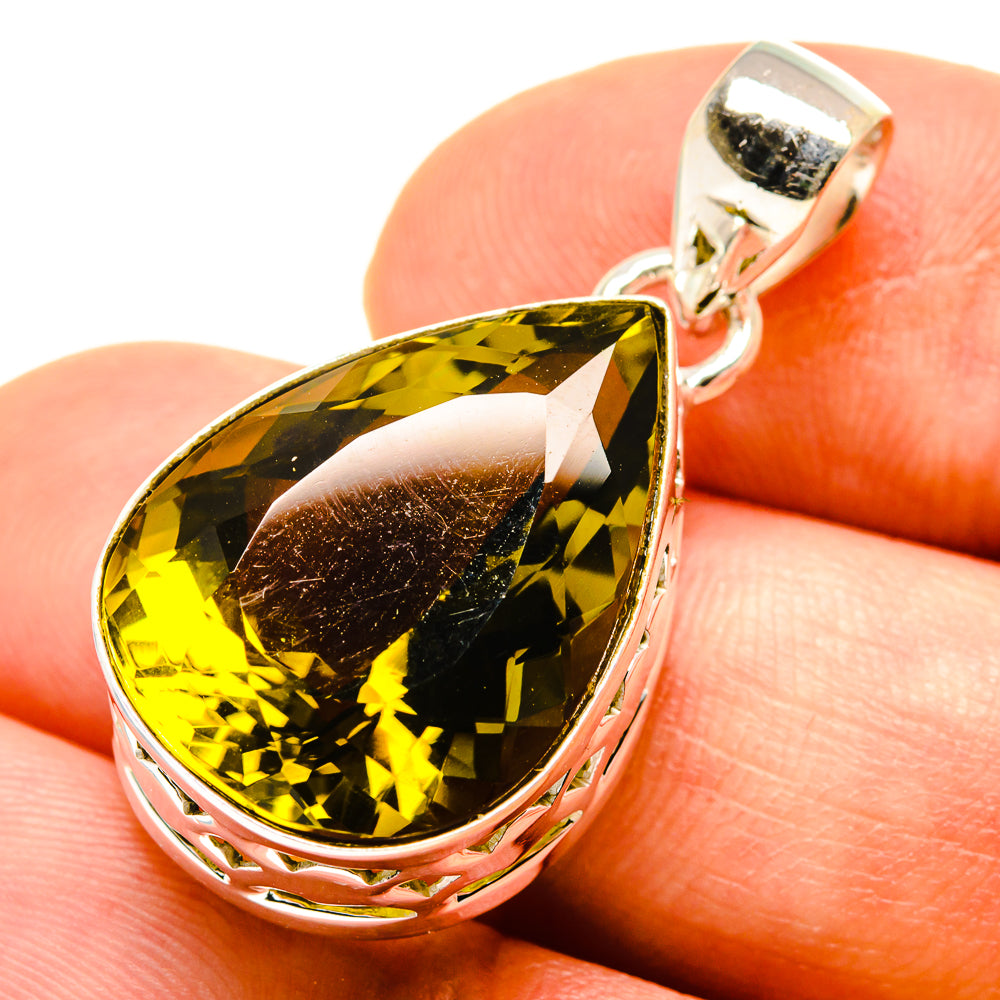Olive Quartz Pendants handcrafted by Ana Silver Co - PD758727
