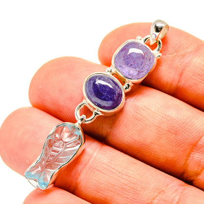 Aquamarine, Tanzanite Pendants handcrafted by Ana Silver Co - PD758738