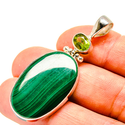 Malachite, Peridot Pendants handcrafted by Ana Silver Co - PD758750