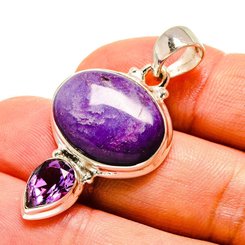 Charoite, Amethyst Pendants handcrafted by Ana Silver Co - PD758793
