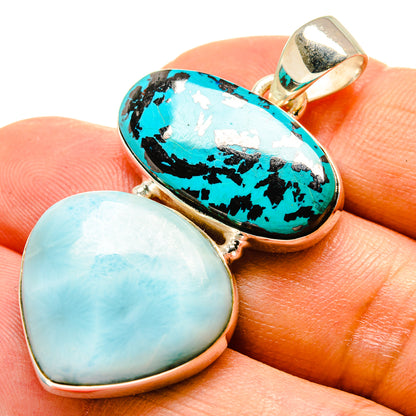 Larimar, Shattuckite Pendants handcrafted by Ana Silver Co - PD758794