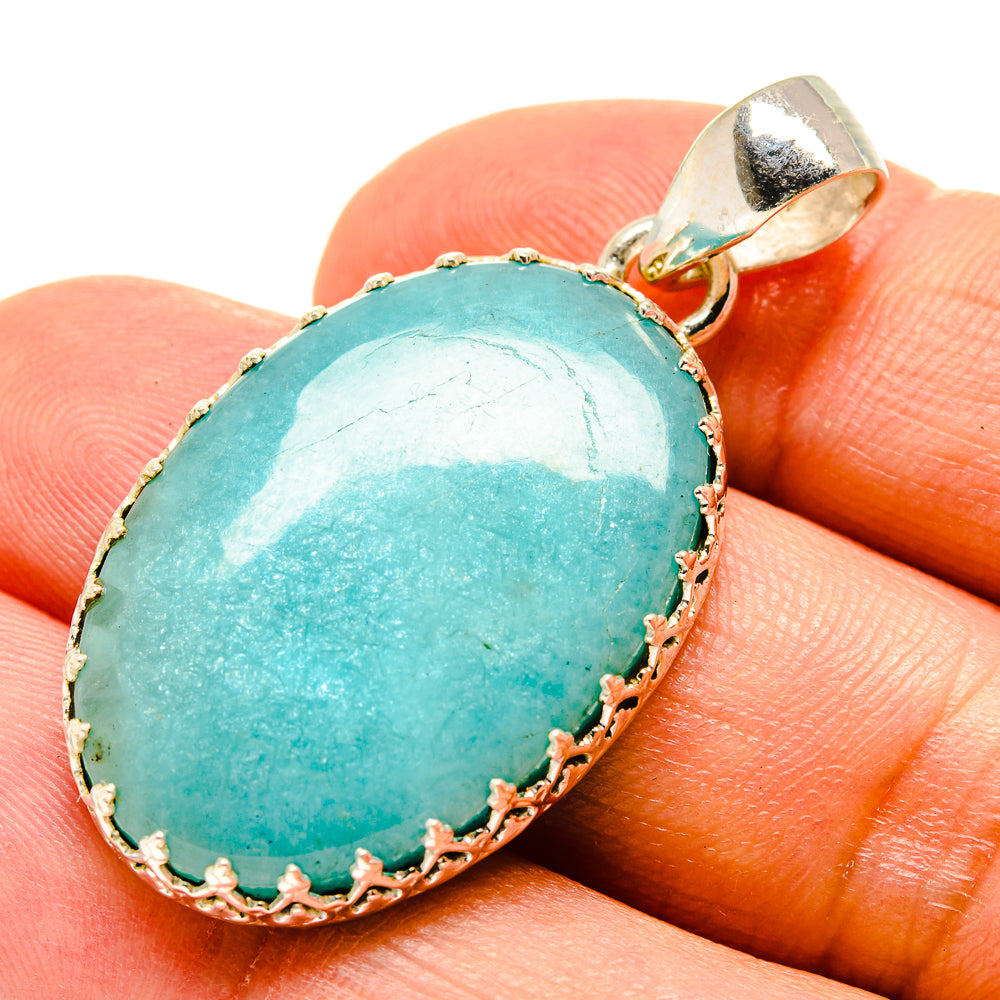 Peruvian Amazonite Pendants handcrafted by Ana Silver Co - PD758798