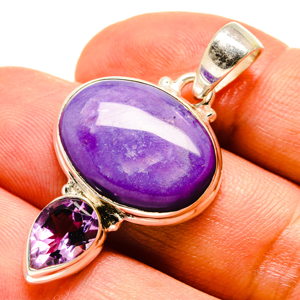 Charoite, Amethyst Pendants handcrafted by Ana Silver Co - PD758832