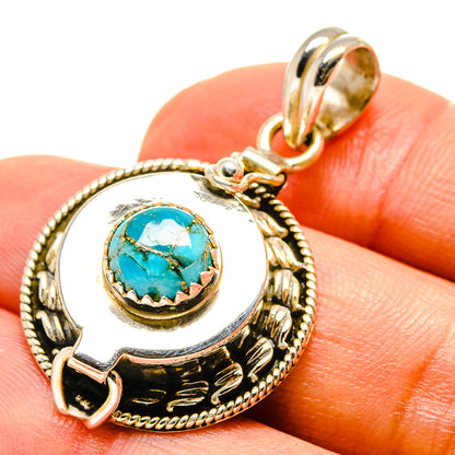 Blue Copper Composite Turquoise Pendants handcrafted by Ana Silver Co - PD758839