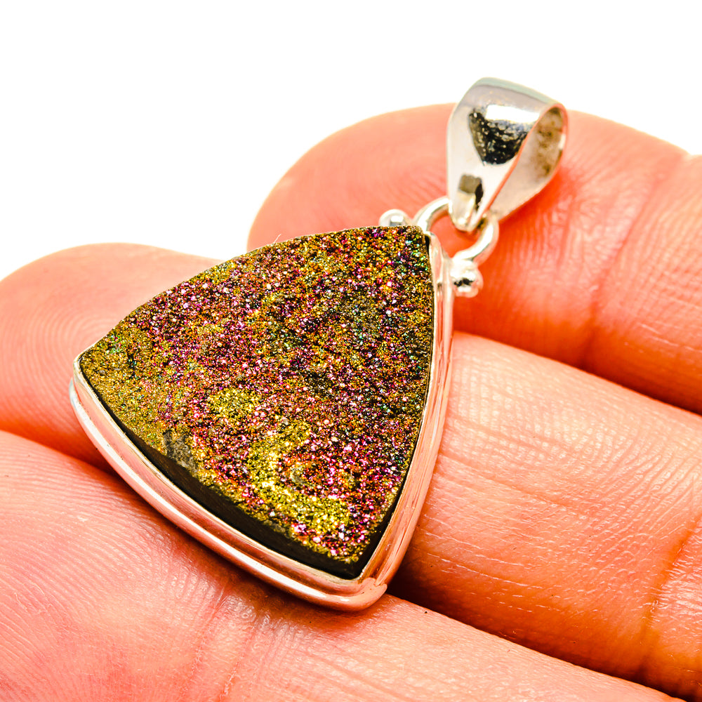 Spectro Pyrite Druzy Pendants handcrafted by Ana Silver Co - PD758848