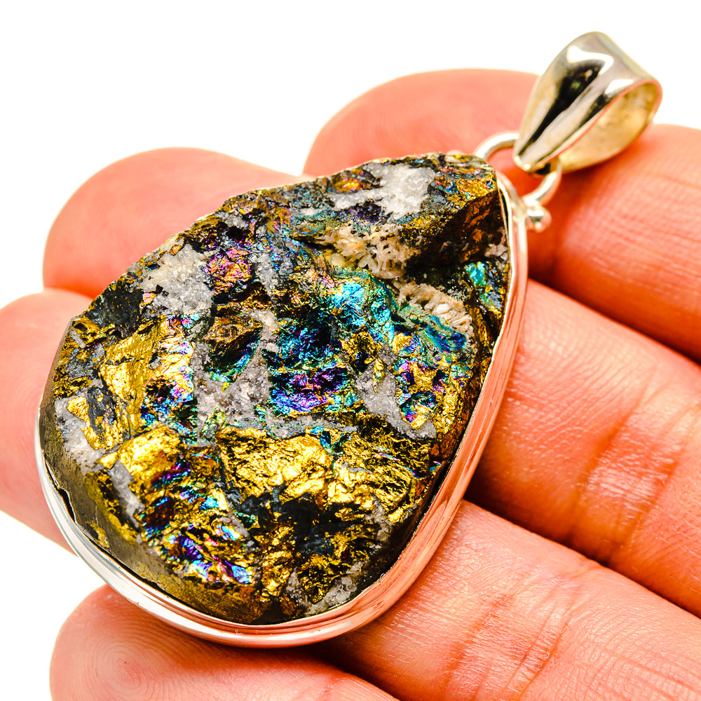 Spectro Pyrite Druzy Pendants handcrafted by Ana Silver Co - PD758868