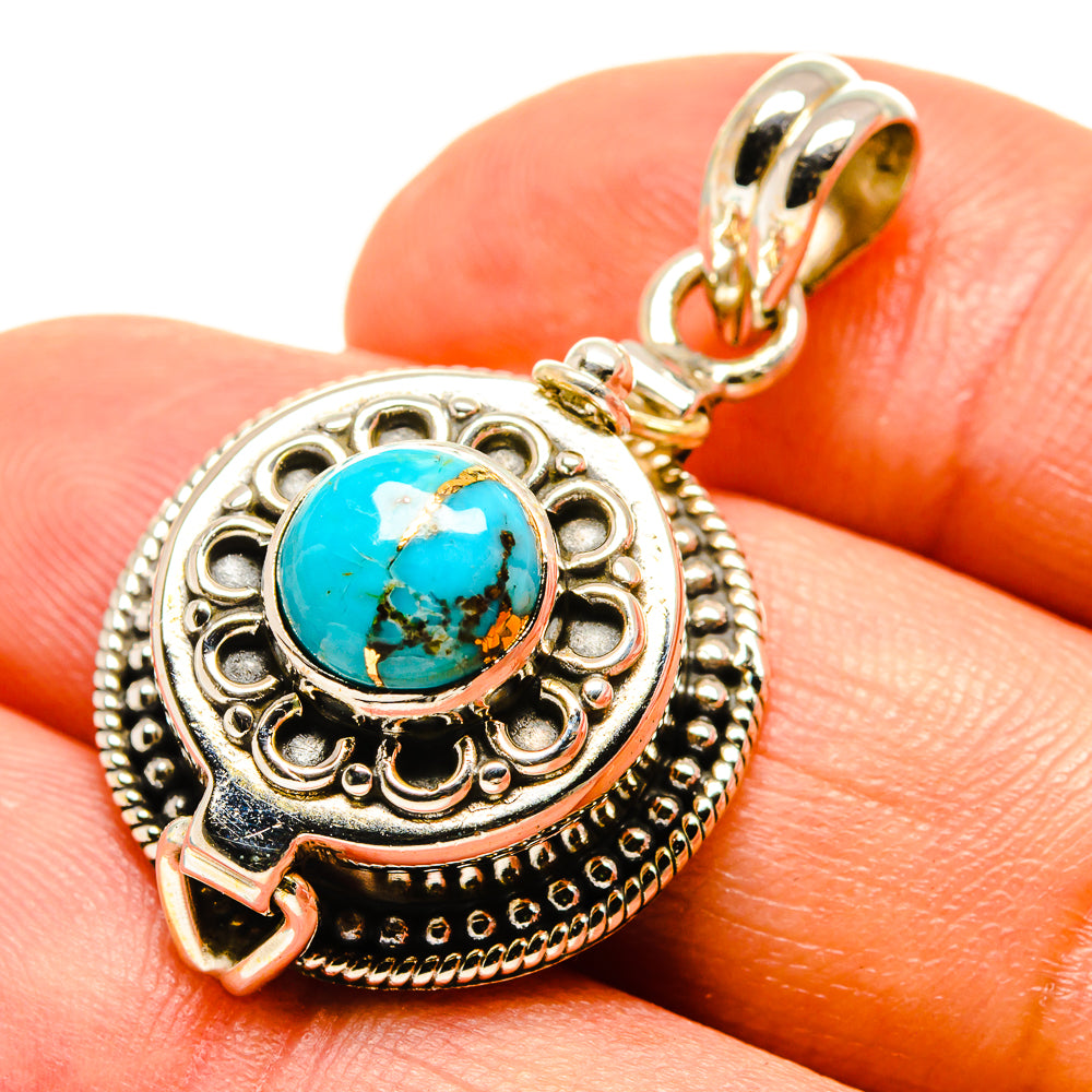 Blue Copper Composite Turquoise Pendants handcrafted by Ana Silver Co - PD758876