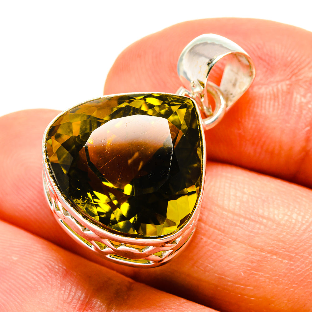 Olive Quartz Pendants handcrafted by Ana Silver Co - PD758893