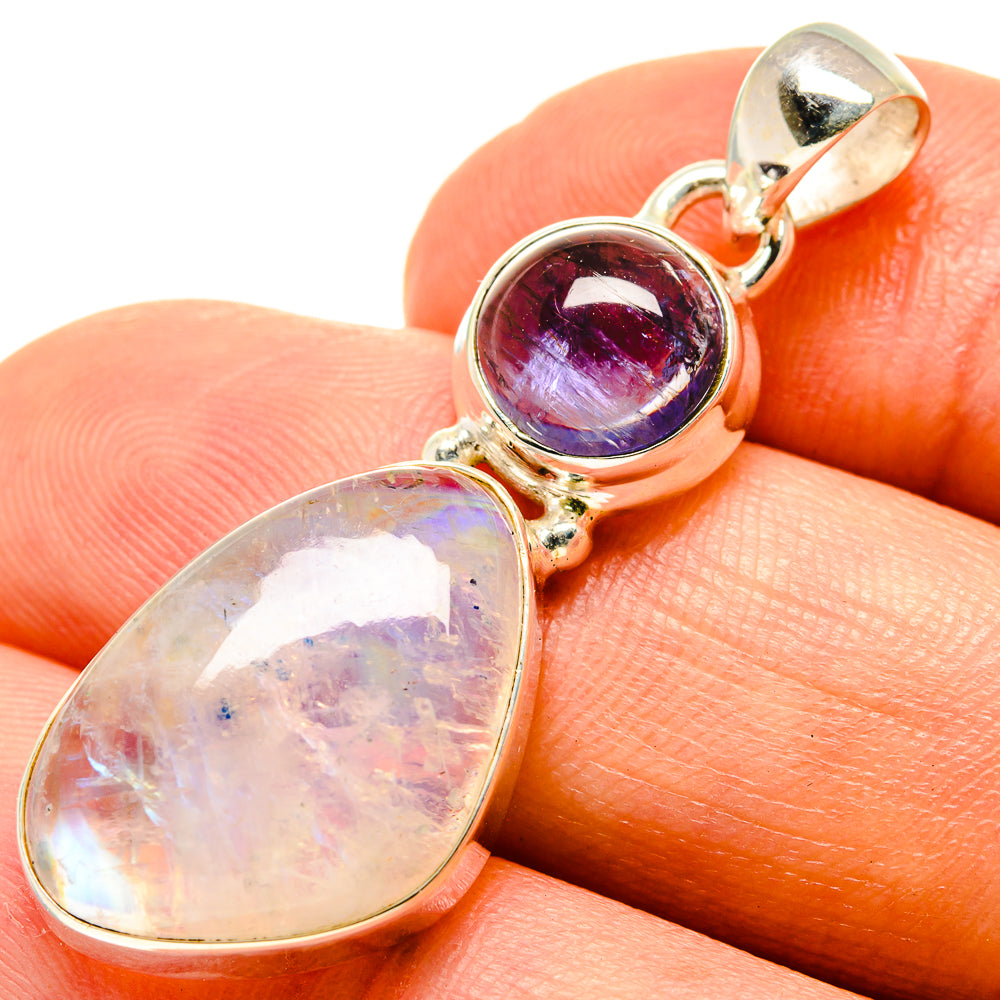 Rainbow Moonstone Pendants handcrafted by Ana Silver Co - PD758914