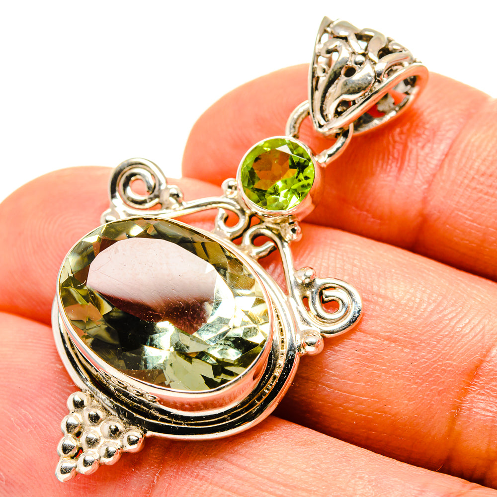 Green Amethyst Pendants handcrafted by Ana Silver Co - PD758928