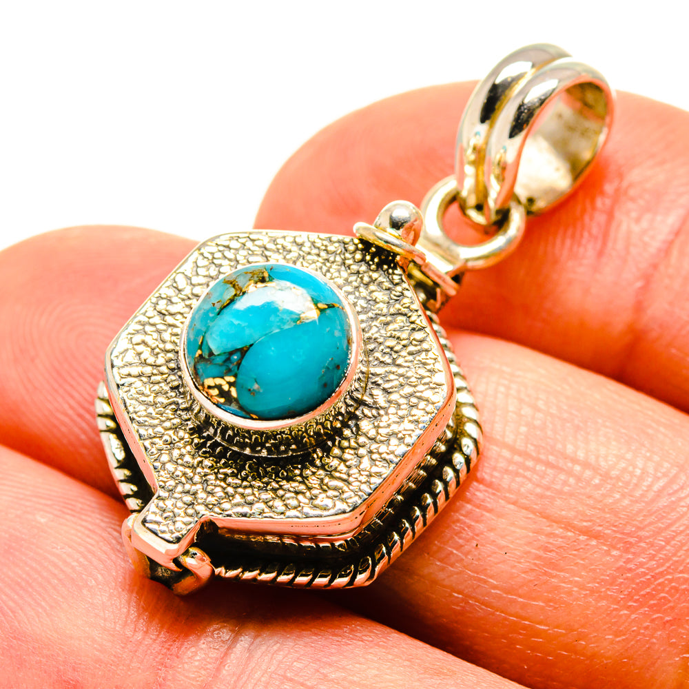 Blue Copper Composite Turquoise Pendants handcrafted by Ana Silver Co - PD758930