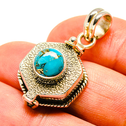 Blue Copper Composite Turquoise Pendants handcrafted by Ana Silver Co - PD758930