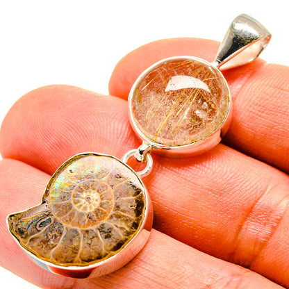 Ammonite Fossil Pendants handcrafted by Ana Silver Co - PD758981